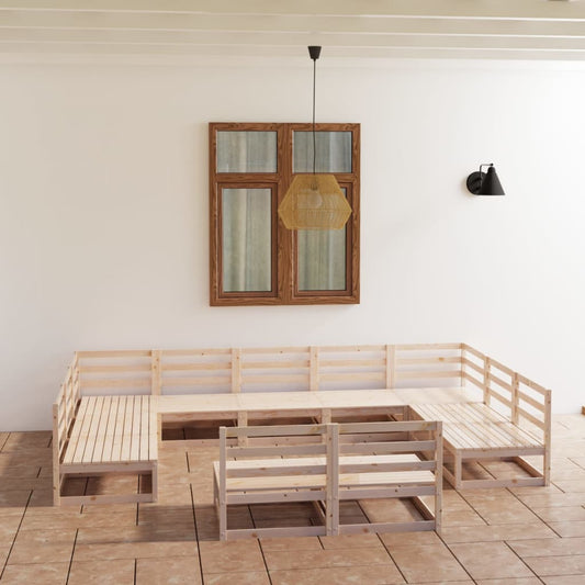 11-Tlg. Garten-Lounge-Set Massivholz Kiefer