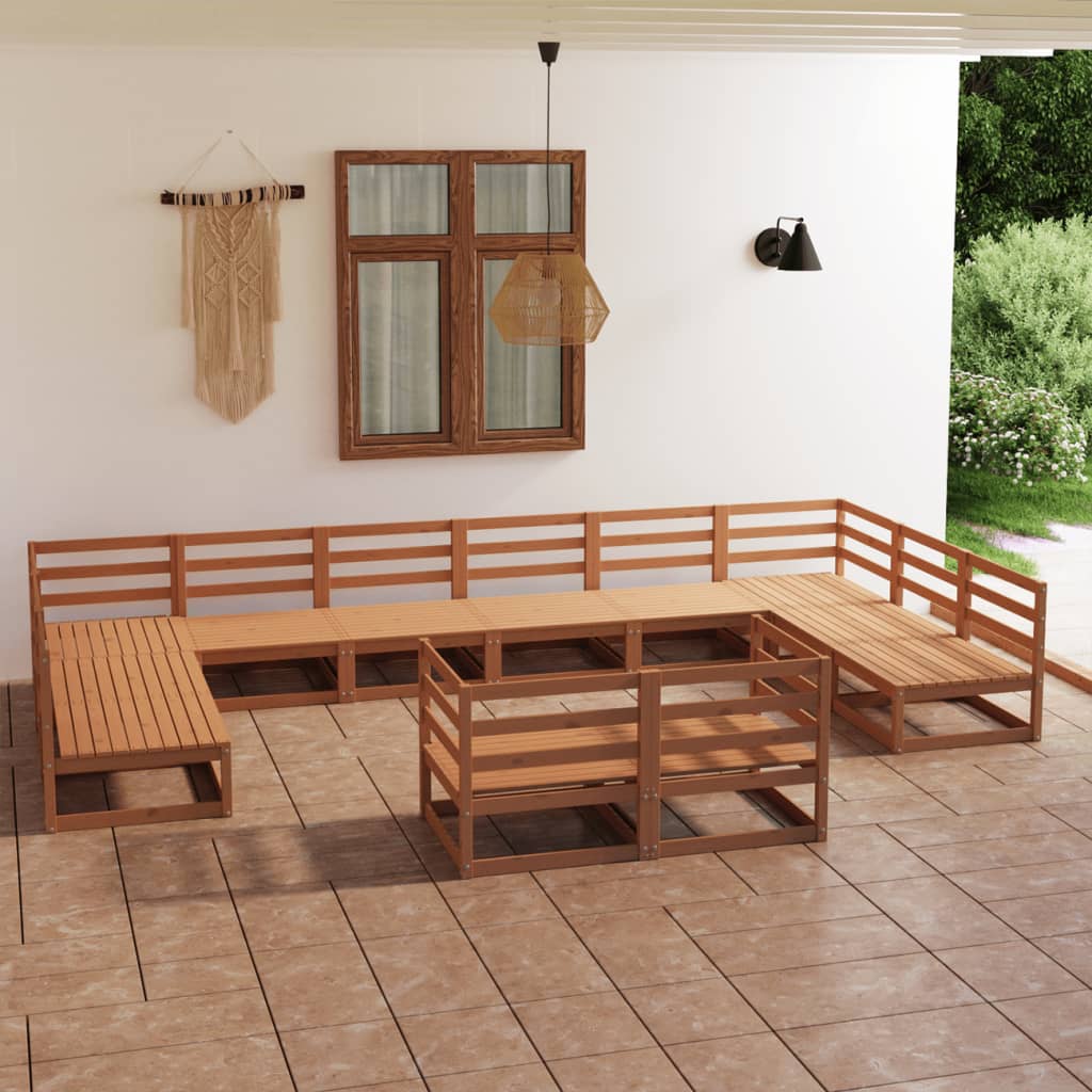 12-Tlg. Garten-Lounge-Set Massivholz Kiefer