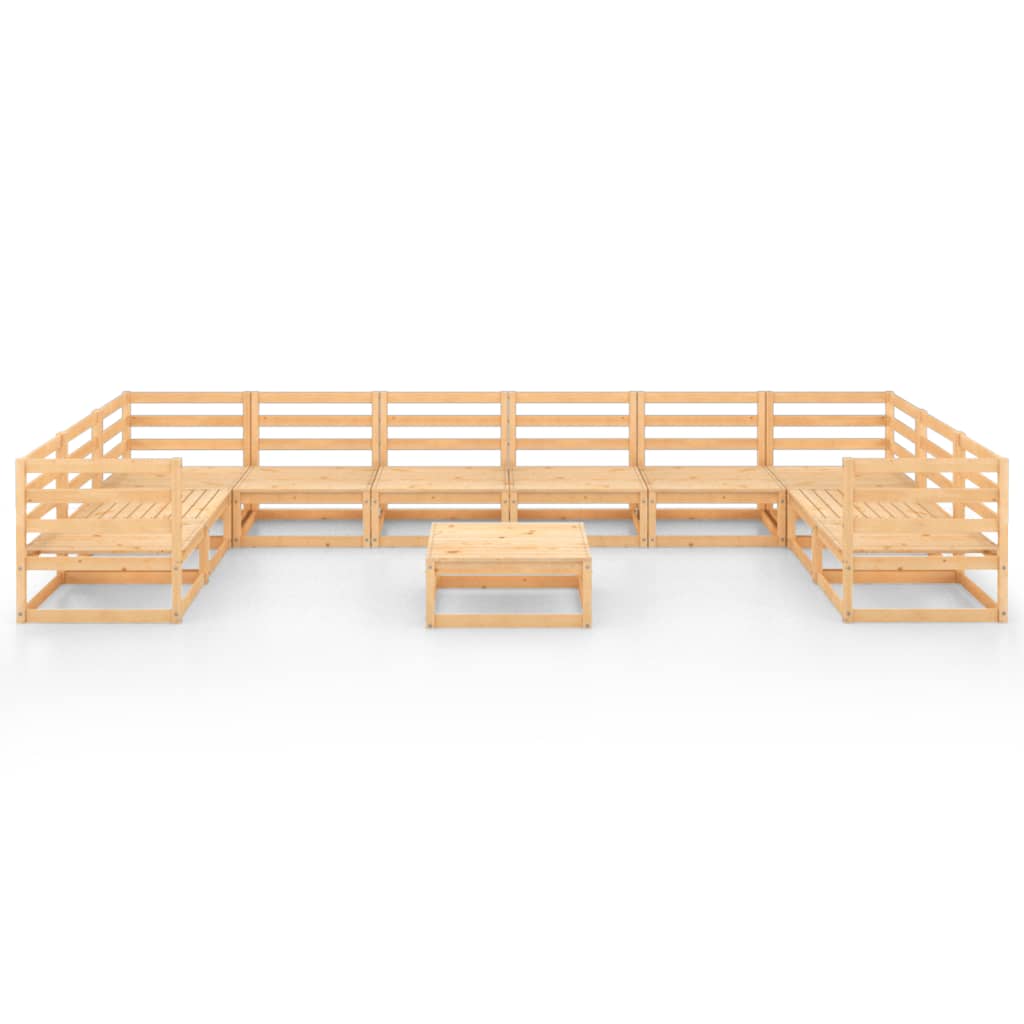 11-Tlg. Garten-Lounge-Set Massivholz Kiefer