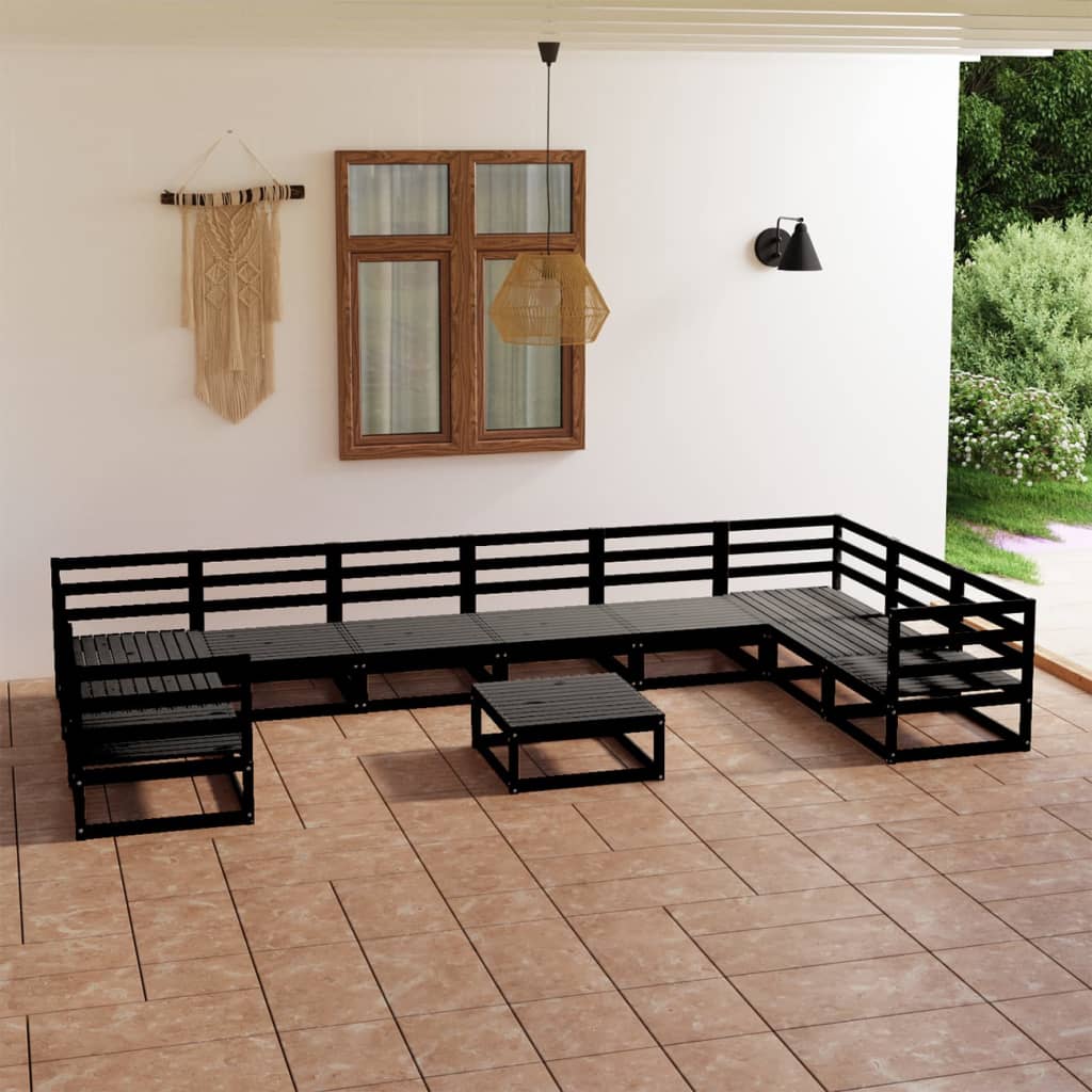 11-Tlg. Garten-Lounge-Set Massivholz Kiefer