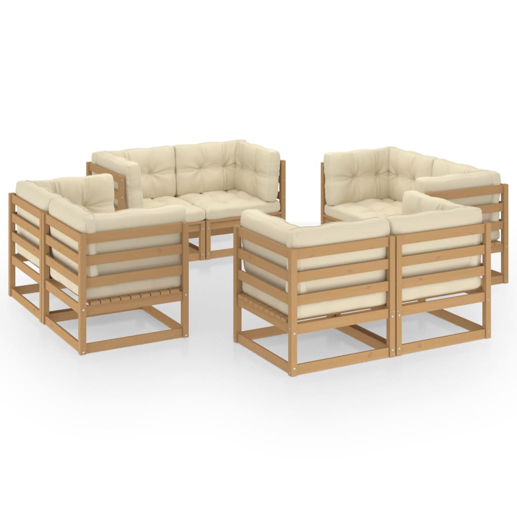 8-Tlg. Garten-Lounge-Set Massivholz Kiefer