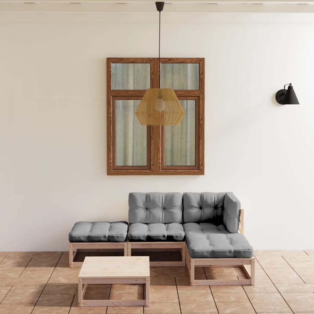 5-Tlg. Garten-Lounge-Set Massivholz Kiefer