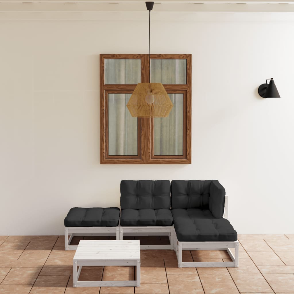 5-Tlg. Garten-Lounge-Set Massivholz Kiefer