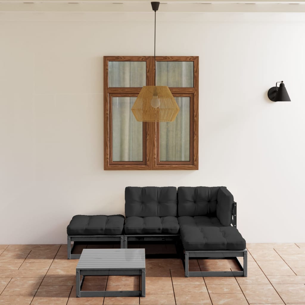 5-Tlg. Garten-Lounge-Set Massivholz Kiefer
