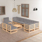 10-Tlg. Garten-Lounge-Set Massivholz Kiefer