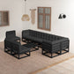 10-Tlg. Garten-Lounge-Set Massivholz Kiefer