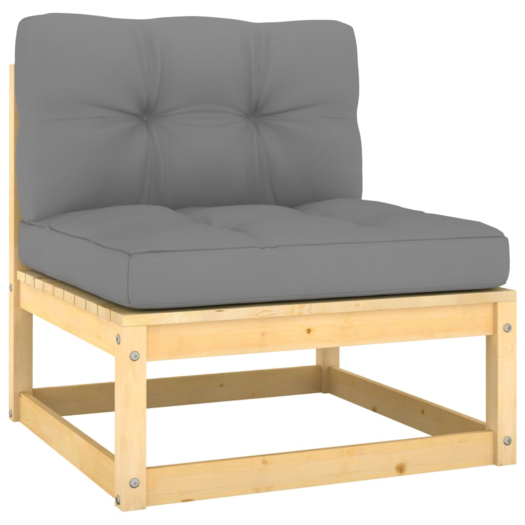 7-Tlg. Garten-Lounge-Set Mit Kissen Massivholz Kiefer