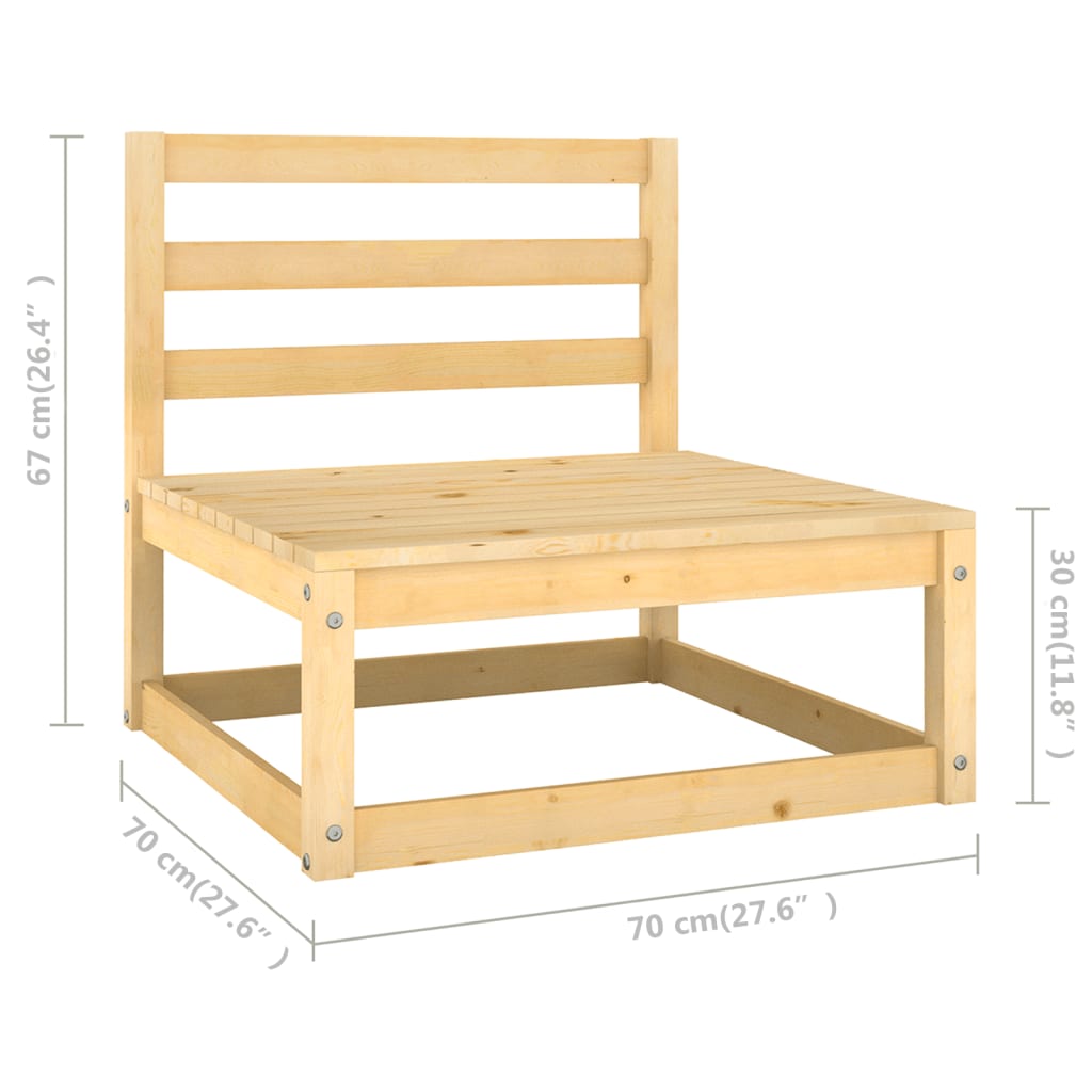 6-Tlg. Garten-Lounge-Set Mit Kissen Massivholz Kiefer