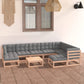 10-Tlg. Garten-Lounge-Set Massivholz Kiefer