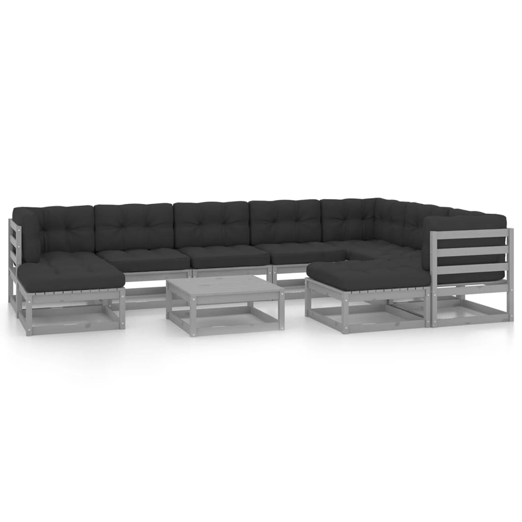 10-Tlg. Garten-Lounge-Set Massivholz Kiefer