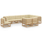 10-Tlg. Garten-Lounge-Set Massivholz Kiefer