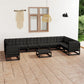 11-Tlg. Garten-Lounge-Set Massivholz Kiefer