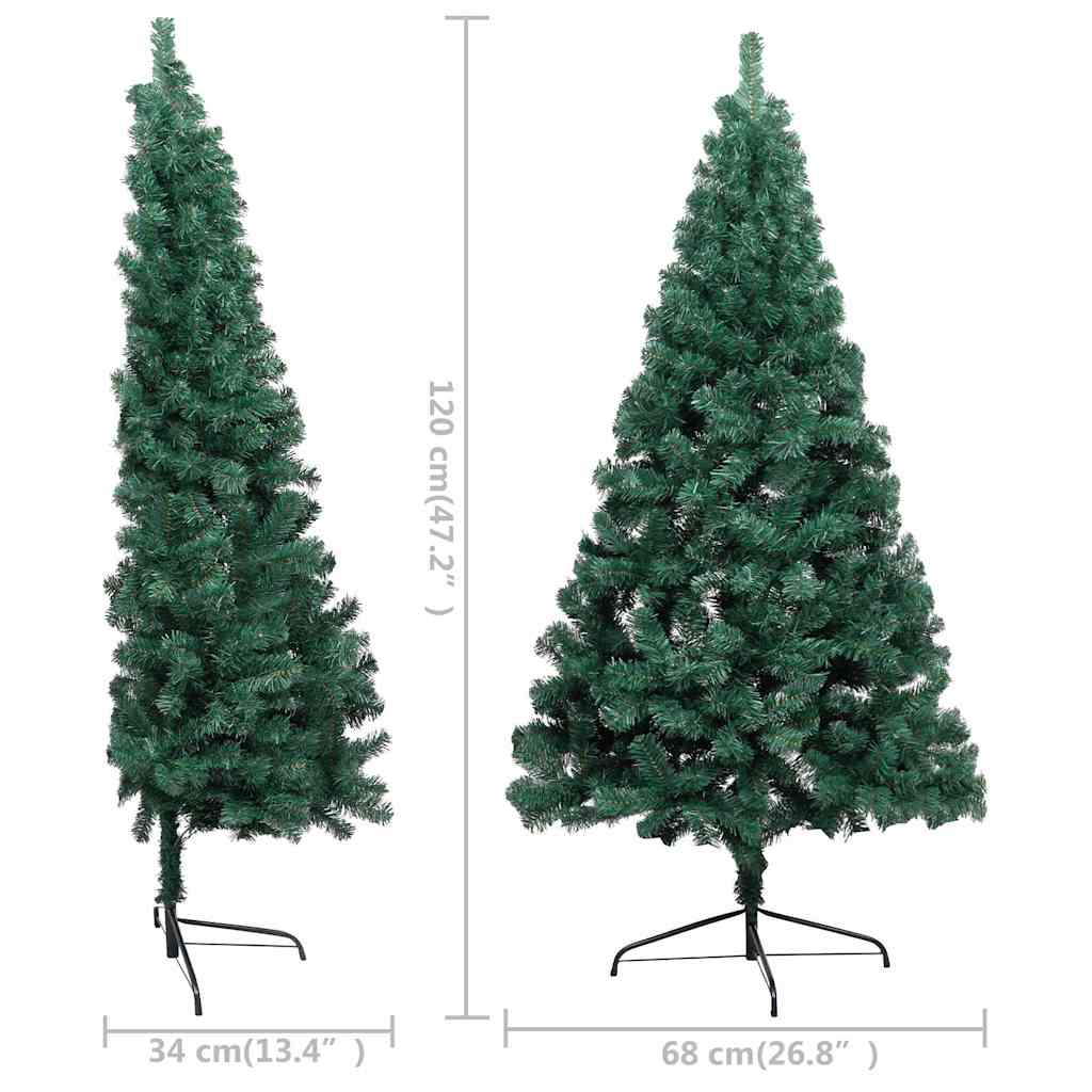 Künstlicher Halb-Weihnachtsbaum Beleuchtung Kugeln Grün