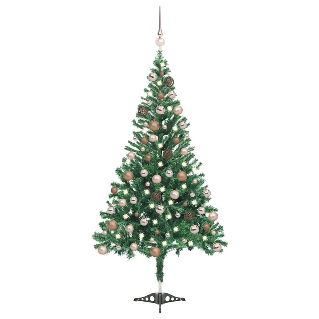 Künstlicher Weihnachtsbaum Beleuchtung Kugeln 180Cm 564 Zweige Grün Und Rose