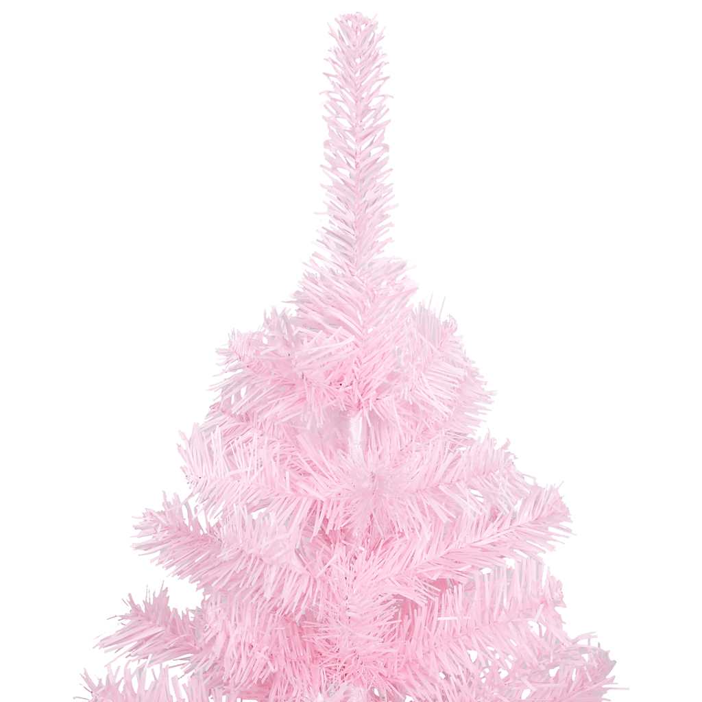 Künstlicher Weihnachtsbaum Mit Beleuchtung & Kugeln 120Cm Rosa