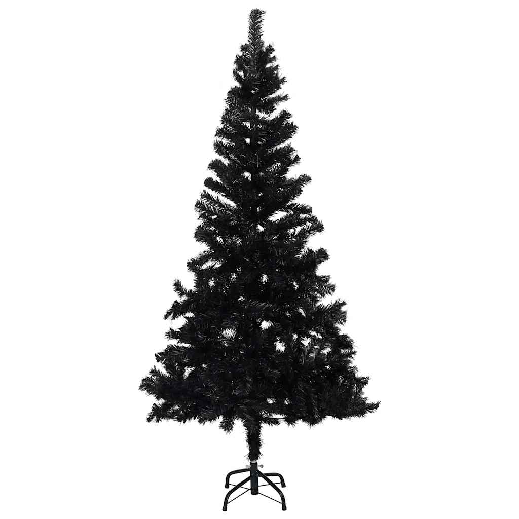 Künstlicher Weihnachtsbaum Beleuchtung & Kugeln 150 Cm Schwarz