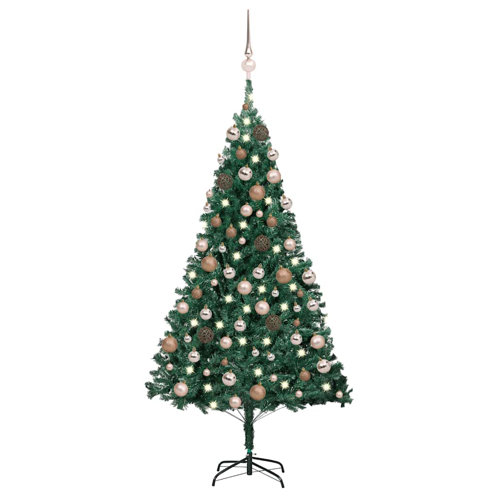 Künstlicher Weihnachtsbaum Mit Beleuchtung & Kugeln Grün