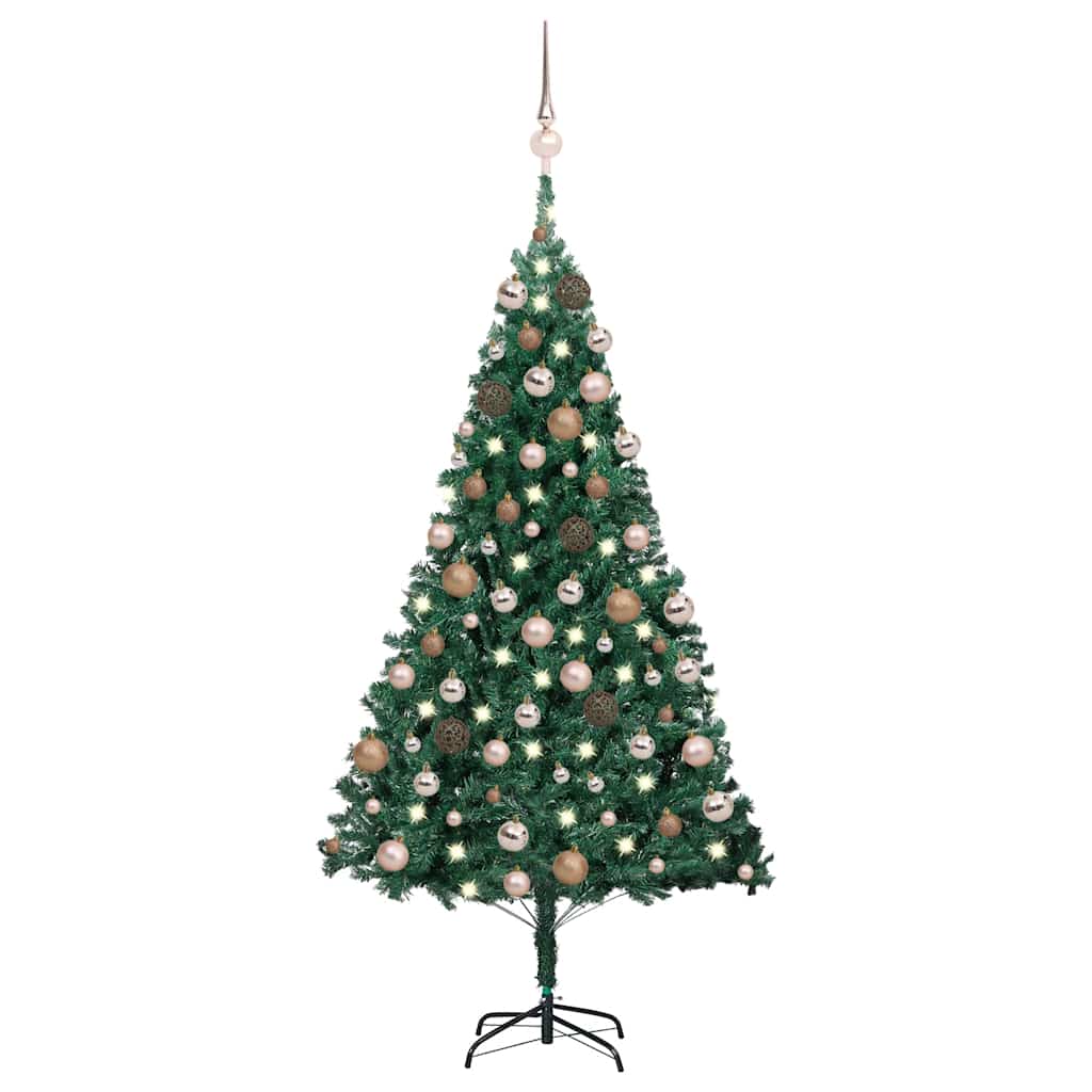 Künstlicher Weihnachtsbaum Mit Beleuchtung & Kugeln Grün