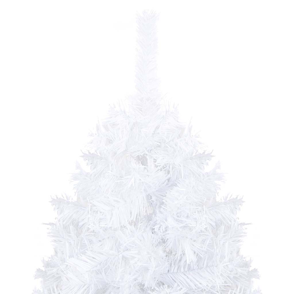Künstlicher Weihnachtsbaum Mit Beleuchtung & Kugeln Weiß