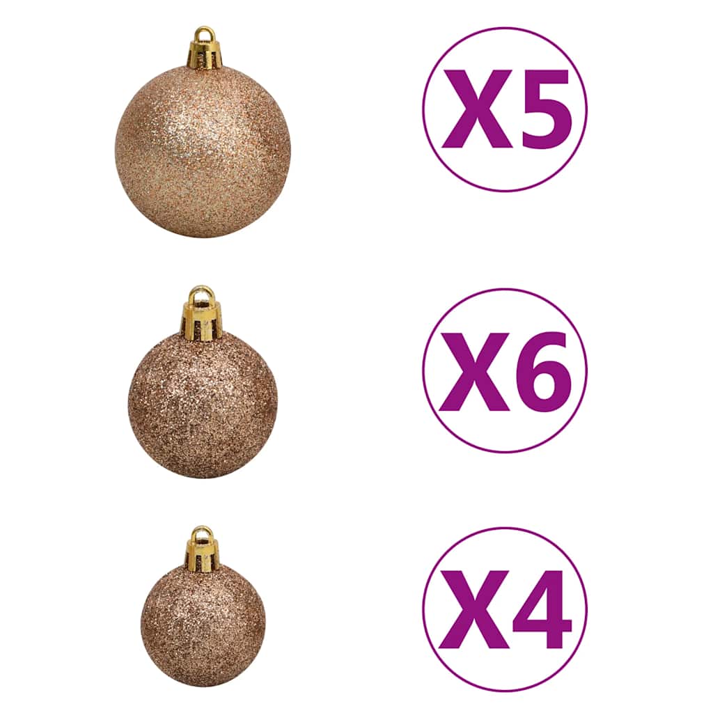 Künstlicher Weihnachtsbaum Mit Beleuchtung & Kugeln Weiß