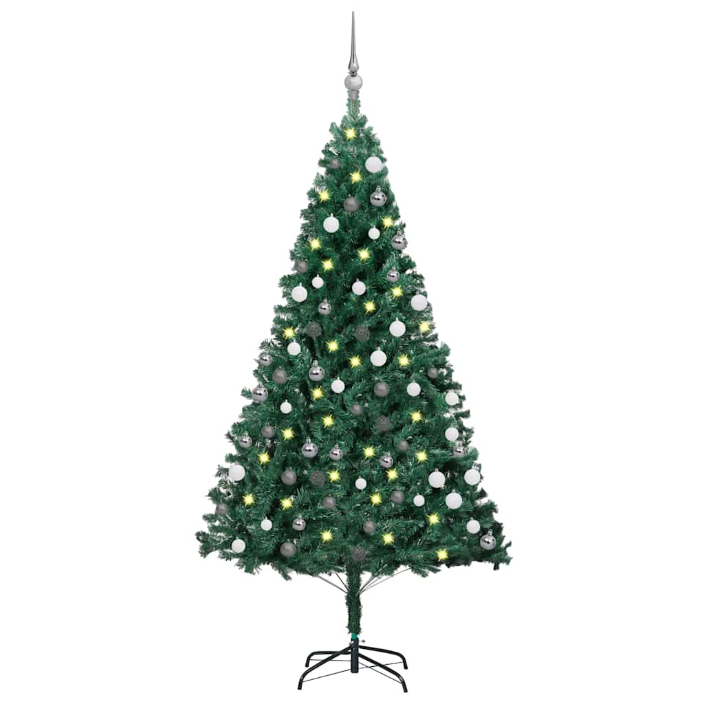 Künstlicher Weihnachtsbaum Mit Beleuchtung & Kugeln Grün