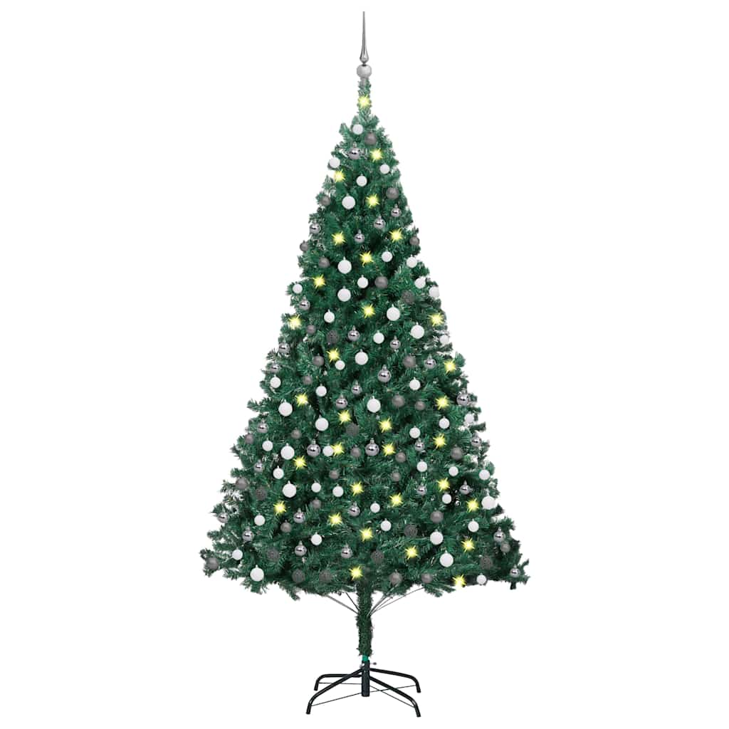 Künstlicher Weihnachtsbaum Mit Beleuchtung & Kugeln Grün