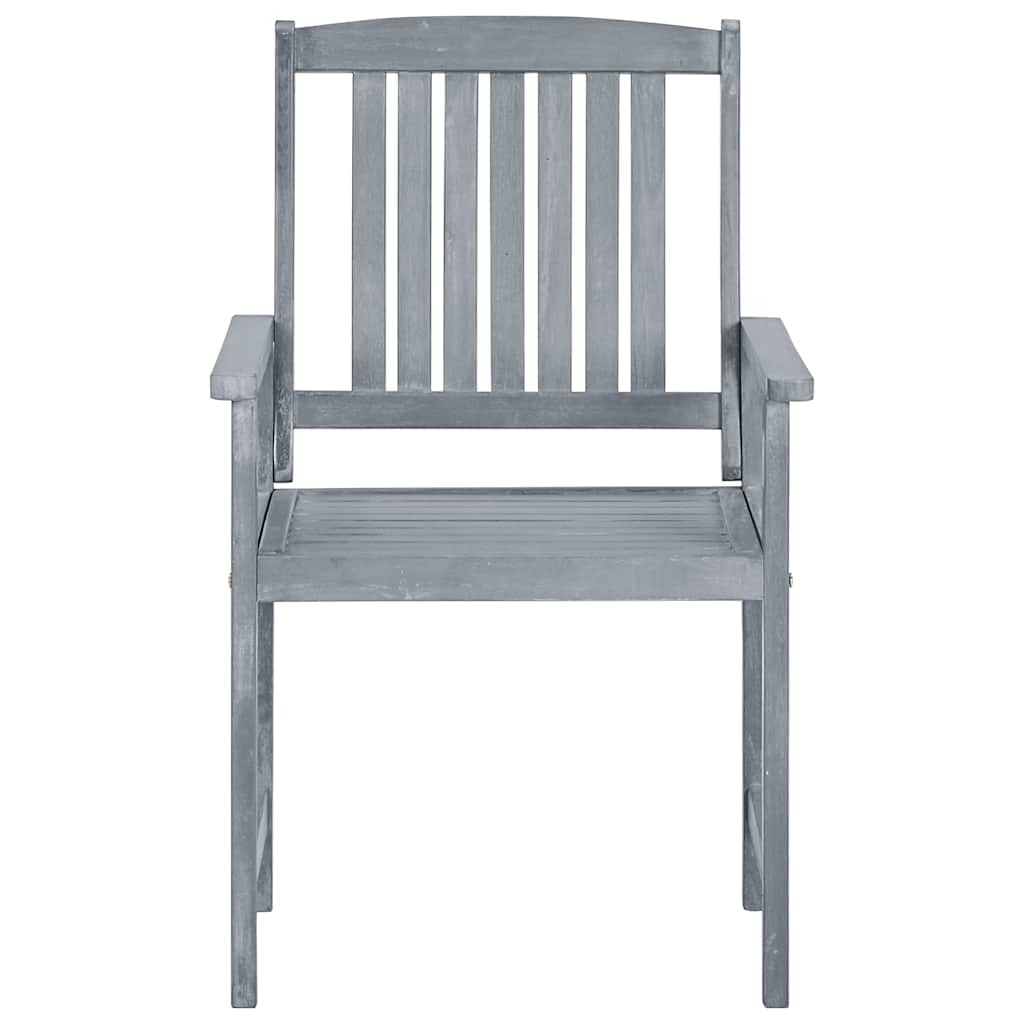 Gartenstühle Mit Kissen 8 Stk. Massivholz Akazie Grau