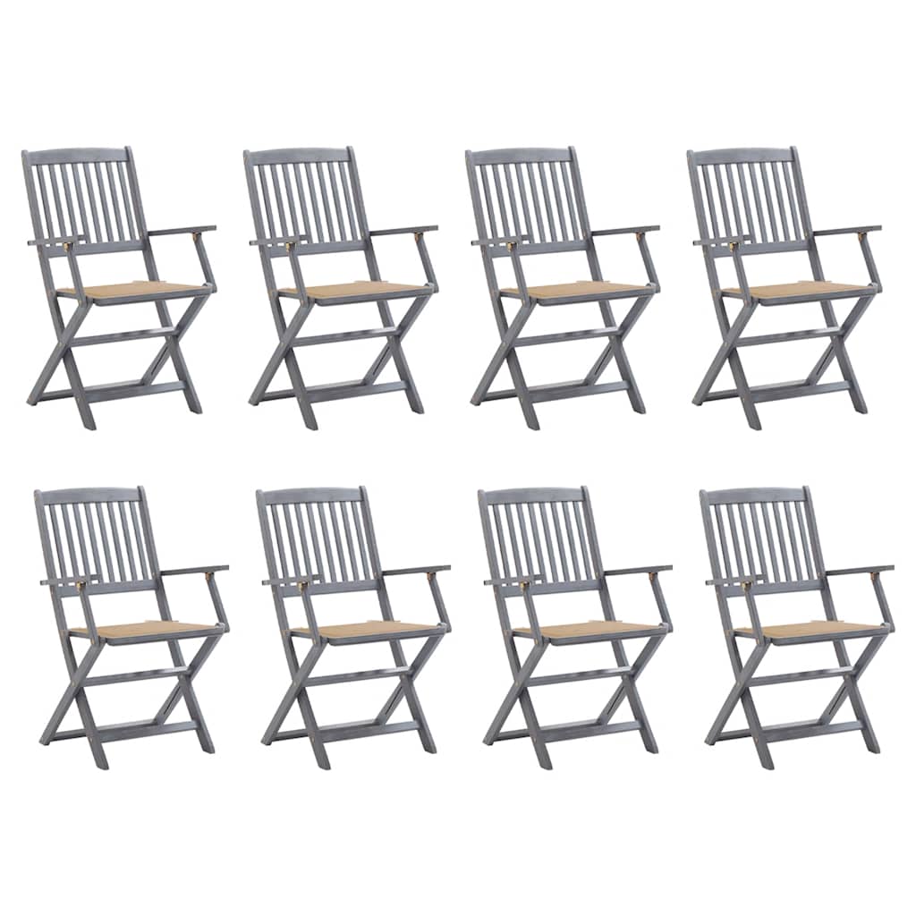 Klappbare Gartenstühle 6 Stk. Mit Sitzkissen Massivholz Akazie