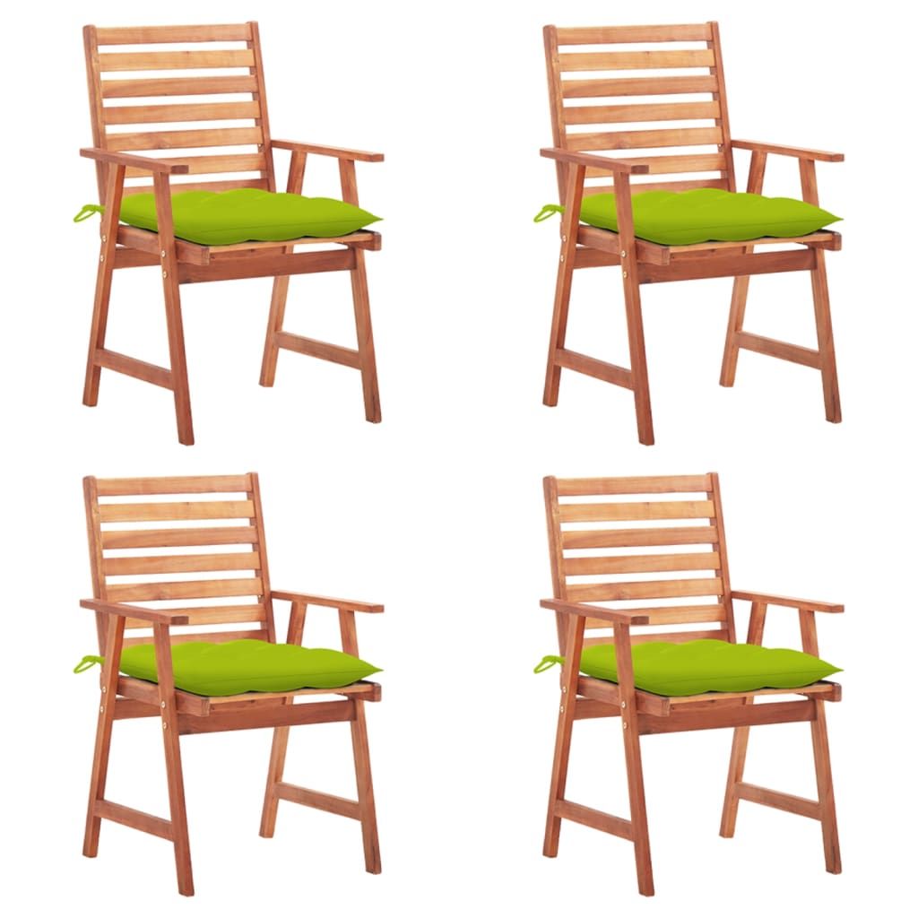Garten-Essstühle 2 Stk. Mit Kissen Massivholz Akazie