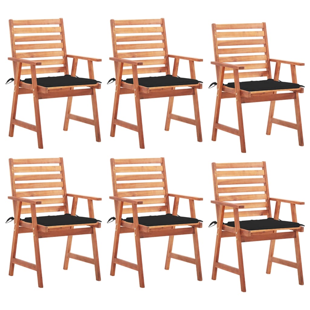 Garten-Essstühle 2 Stk. Mit Kissen Massivholz Akazie