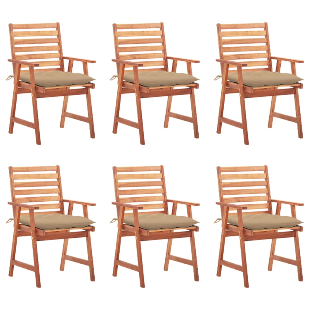 Garten-Essstühle 2 Stk. Mit Kissen Massivholz Akazie