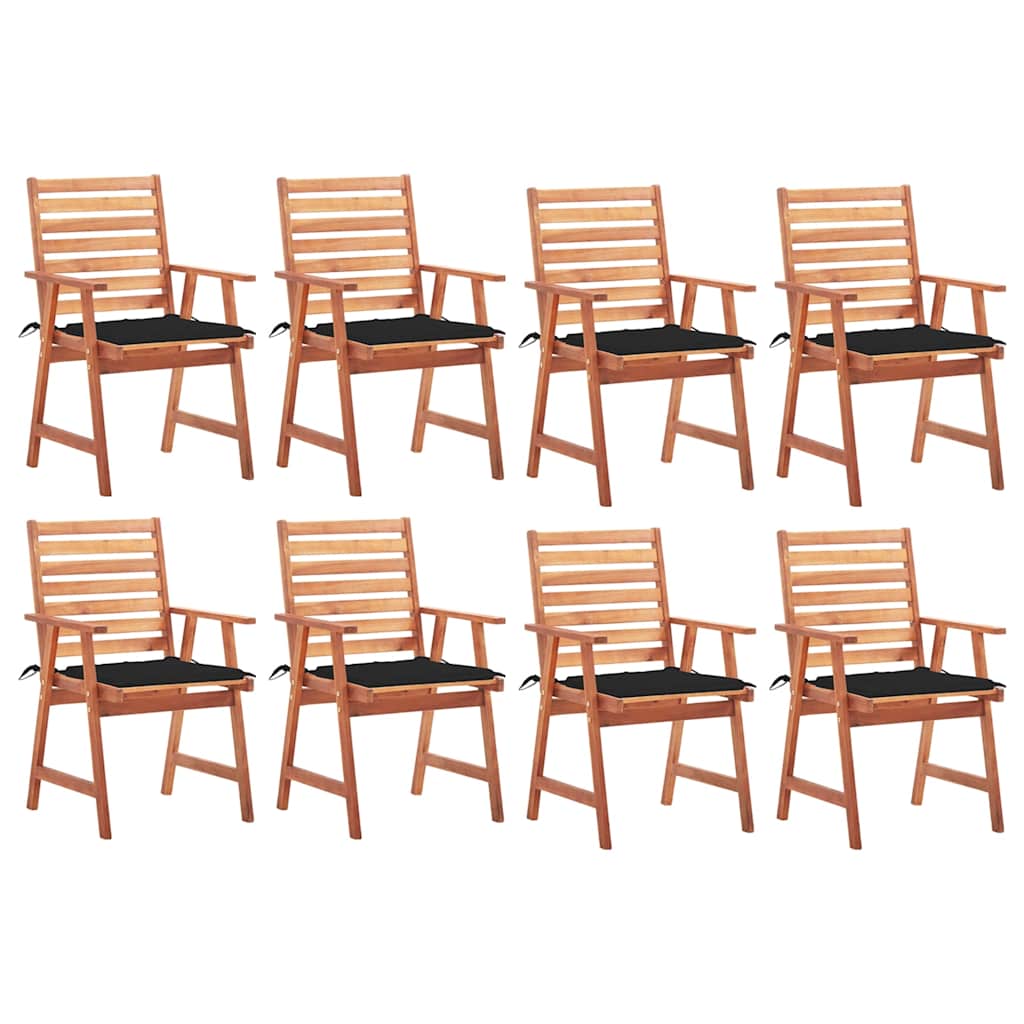 Garten-Essstühle 2 Stk. Mit Kissen Massivholz Akazie