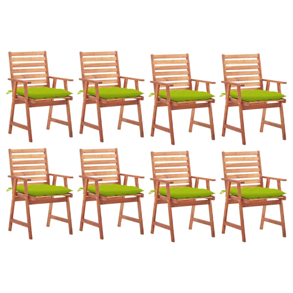 Garten-Essstühle 2 Stk. Mit Kissen Massivholz Akazie