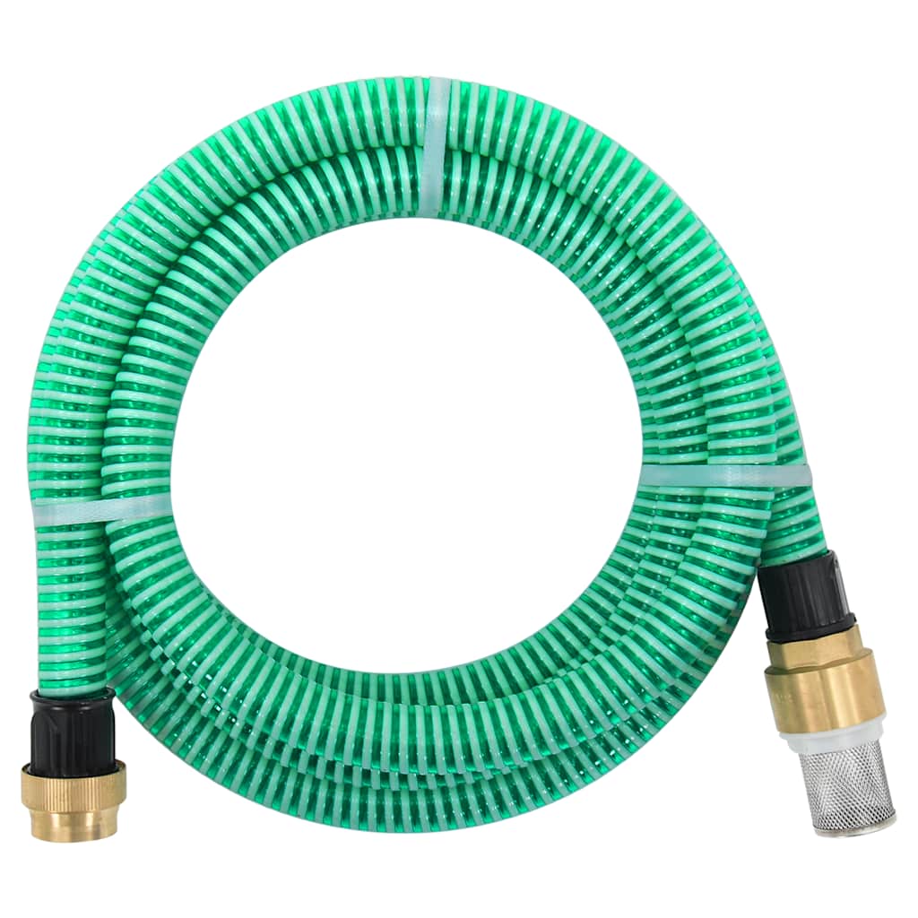 Saugschlauch Mit Messing-Anschlüssen 1,1" Pvc Grün