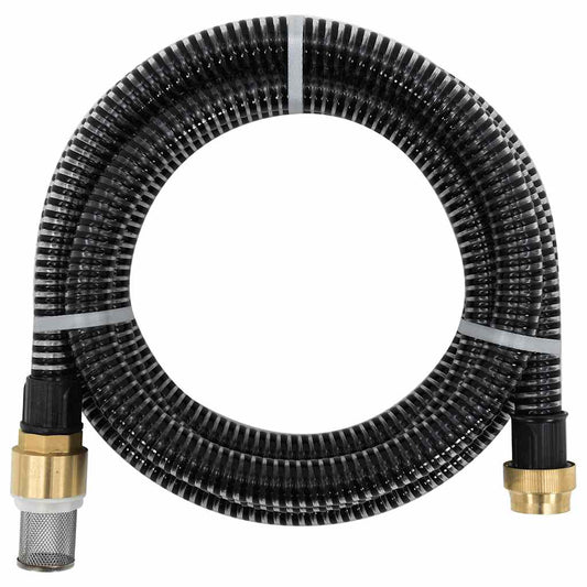 Saugschlauch Mit Messing-Anschlüssen 1,1" Pvc Schwarz
