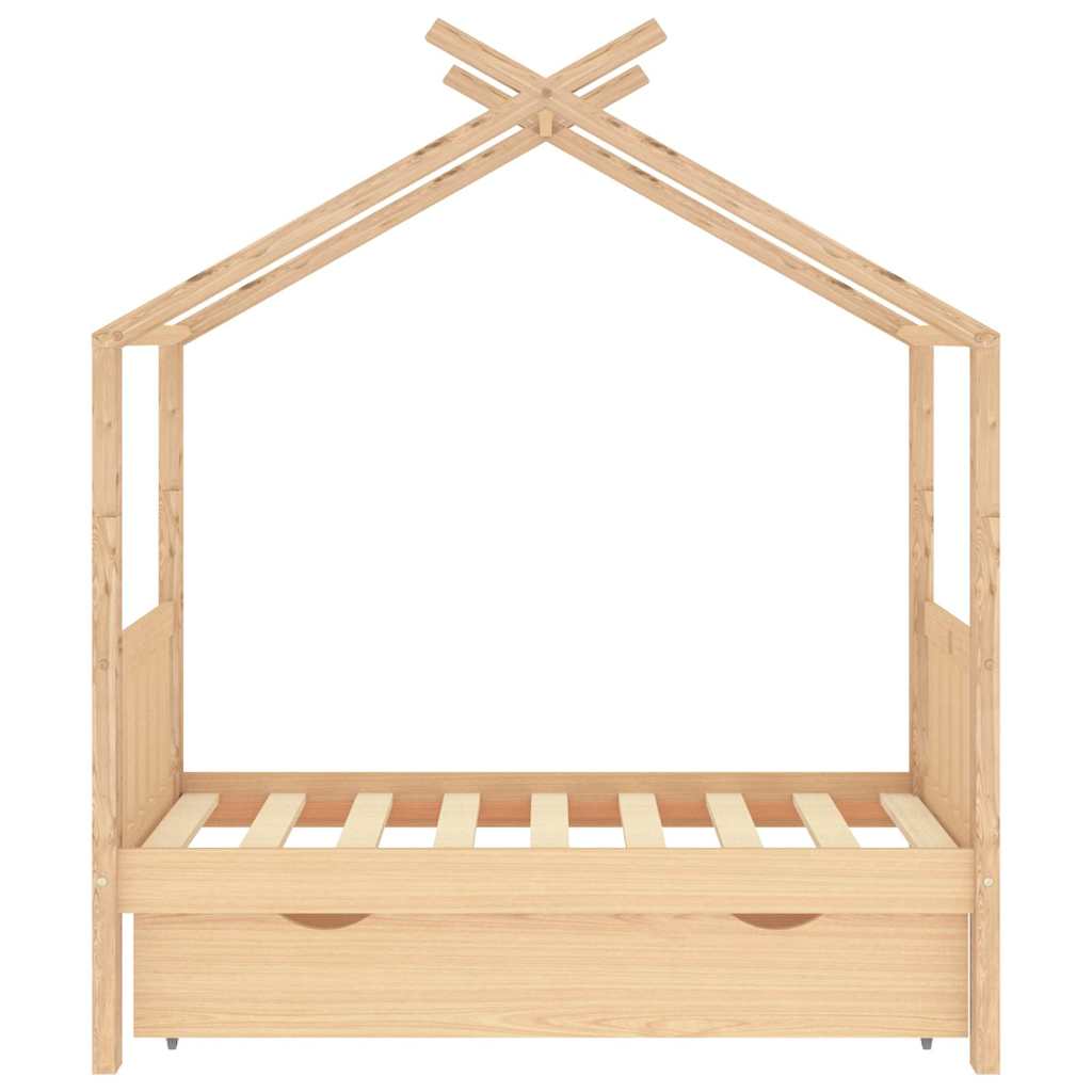 Kinderbett Mit Schublade Massivholz Kiefer