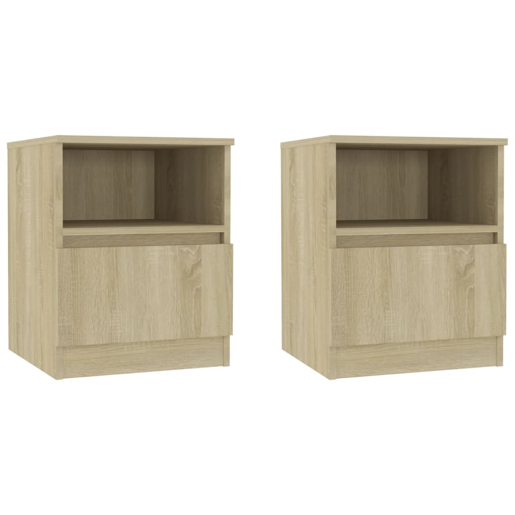 Nachttische 2 Stk. Sonoma-Eiche 40X40X50 Cm Holzwerkstoff