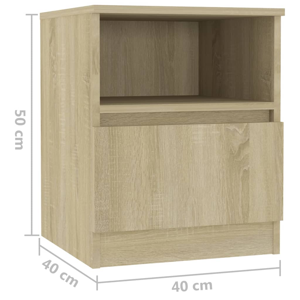 Nachttische 2 Stk. Sonoma-Eiche 40X40X50 Cm Holzwerkstoff