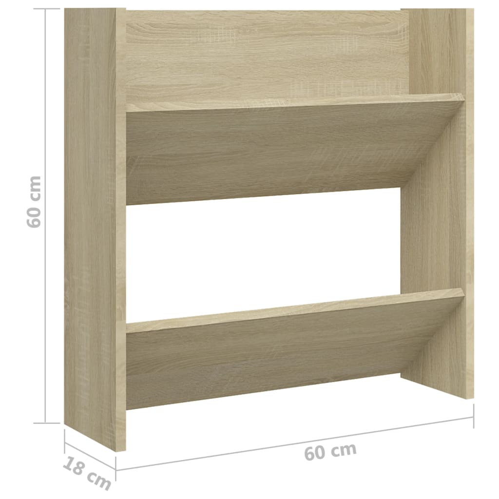 Wand-Schuhschrank Sonoma-Eiche Holzwerkstoff Sonoma Eiche