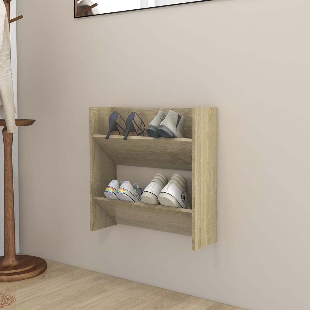 Wand-Schuhschrank Sonoma-Eiche Holzwerkstoff Sonoma Eiche