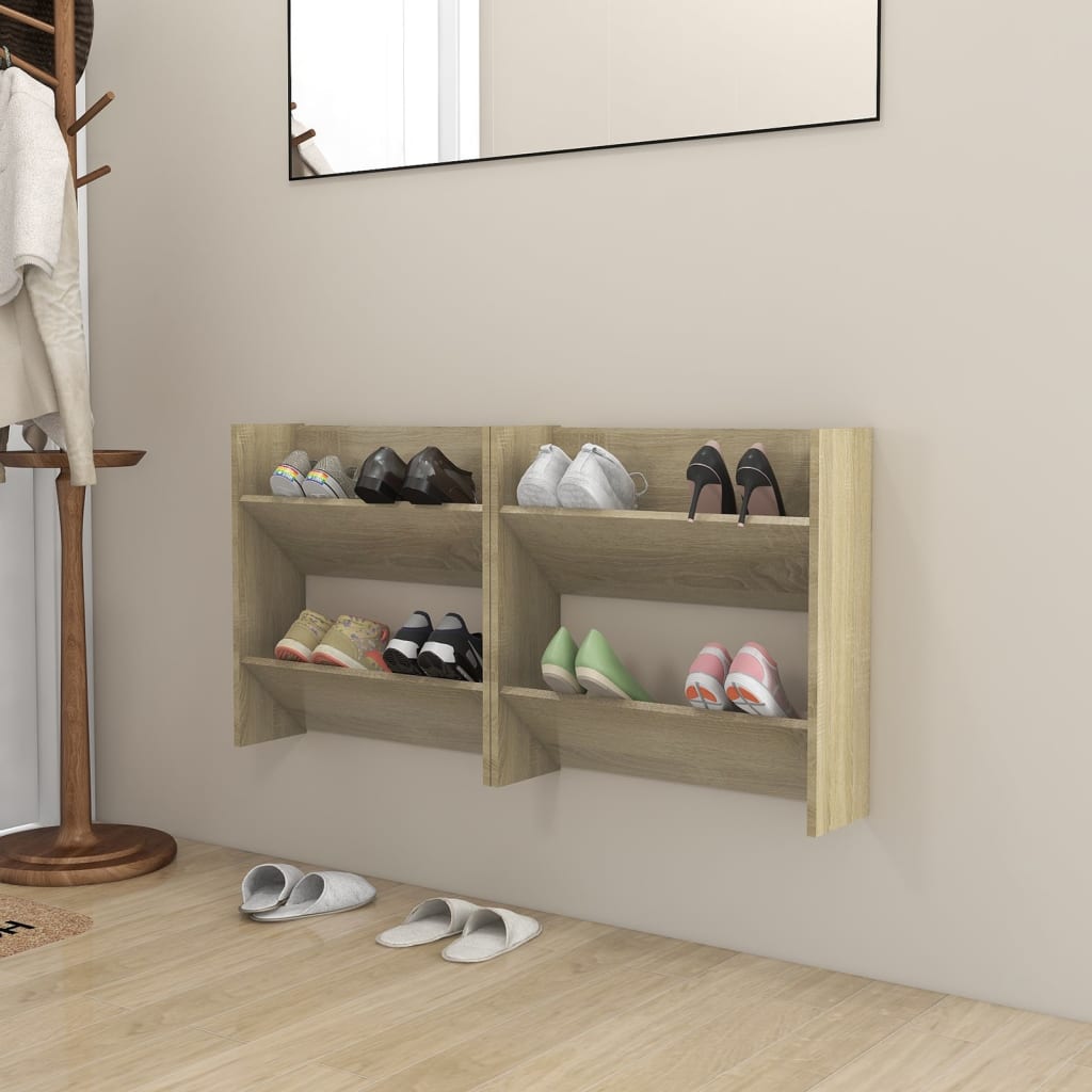 Wand-Schuhschrank Sonoma-Eiche Holzwerkstoff Sonoma Eiche