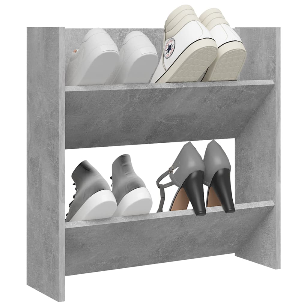 Wand-Schuhschrank Holzwerkstoff Betongrau