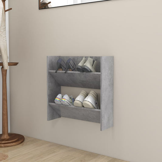 Wand-Schuhschrank Holzwerkstoff Betongrau