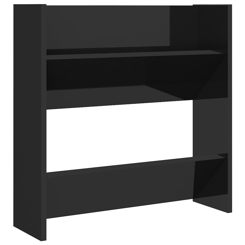 Wand-Schuhschränke 2 Stk. Hochglanz-Schwarz