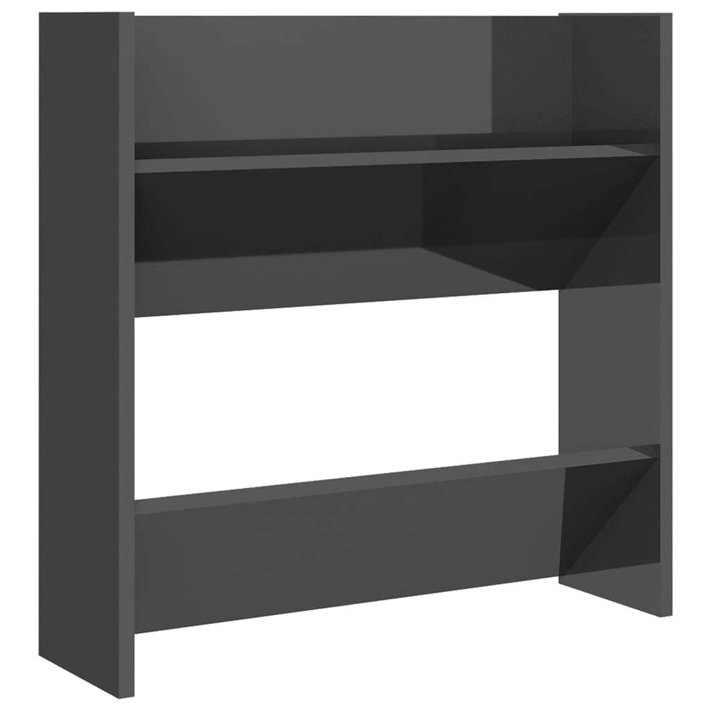 Wand-Schuhschrank Holzwerkstoff Hochglanz-Grau