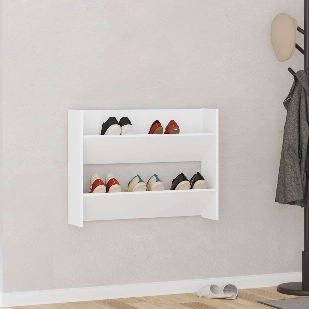 Wand-Schuhschränke 4 Stk. Holzwerkstoff Weiß