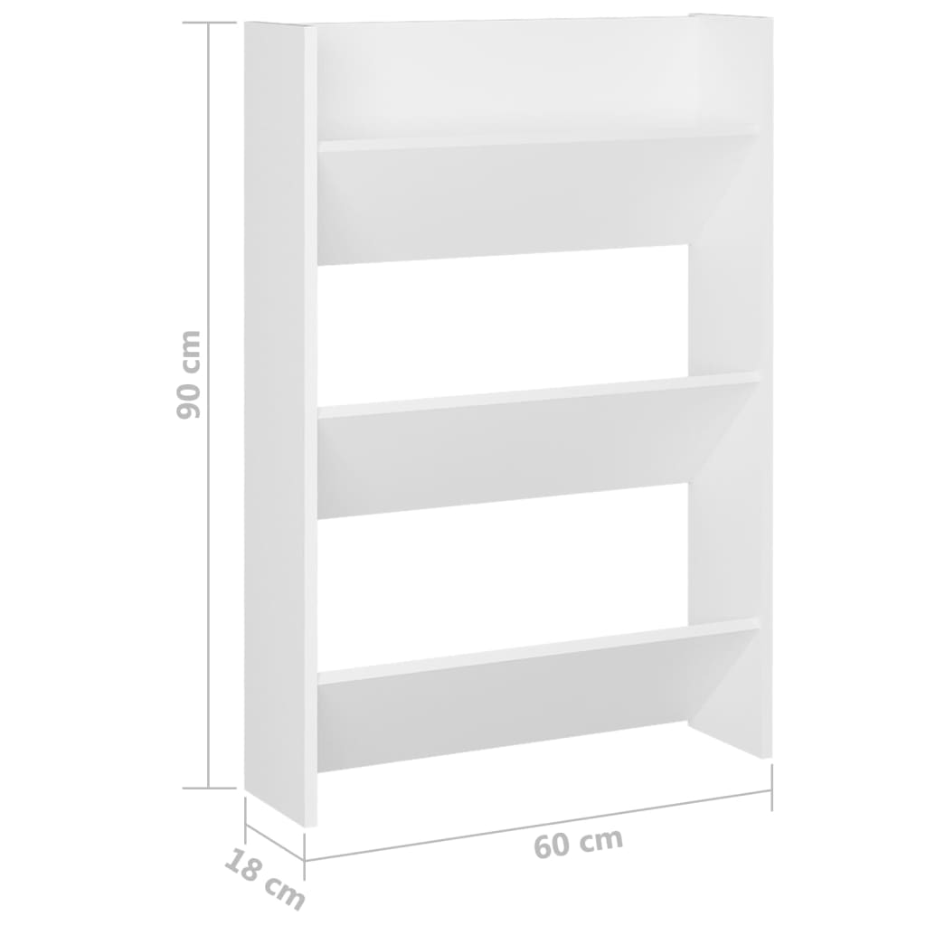 Wand-Schuhschrank Holzwerkstoff Weiß