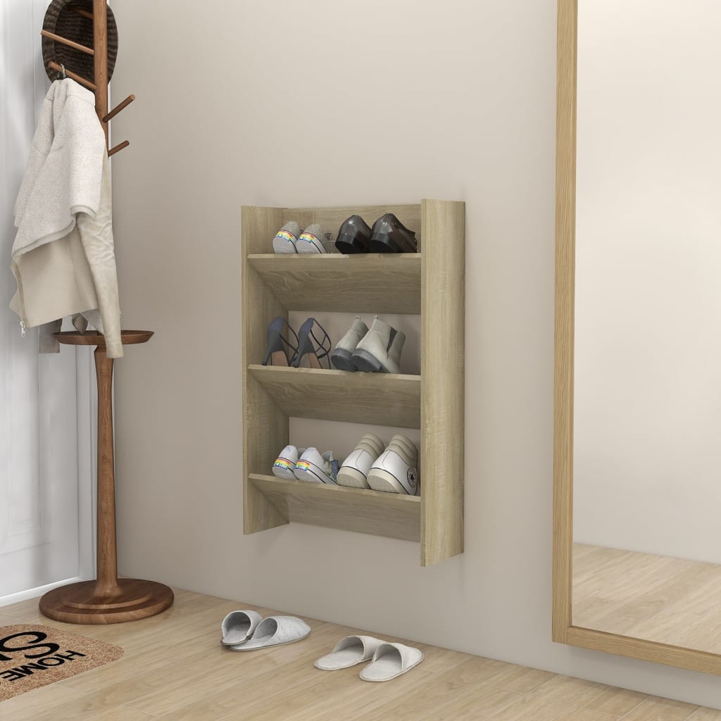 Wand-Schuhschrank Sonoma-Eiche Holzwerkstoff Sonoma Eiche