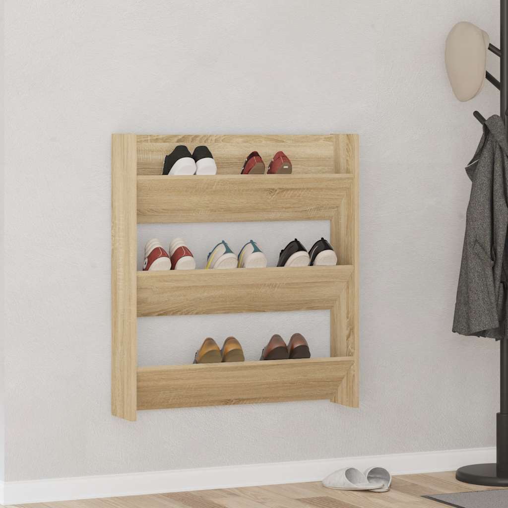 Wand-Schuhschrank Sonoma-Eiche Holzwerkstoff Sonoma Eiche
