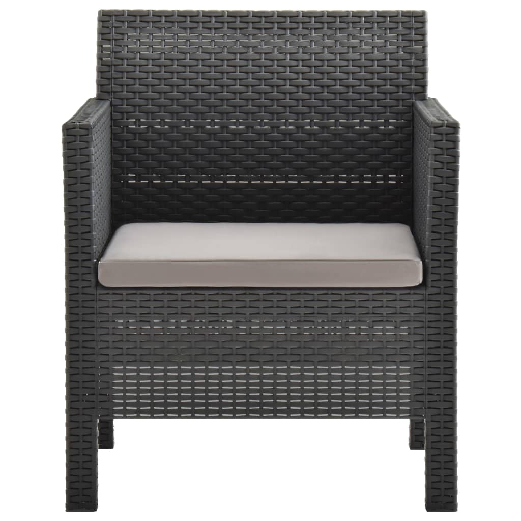 Gartenstühle Mit Kissen 2 Stk. Pp Rattan Anthrazit